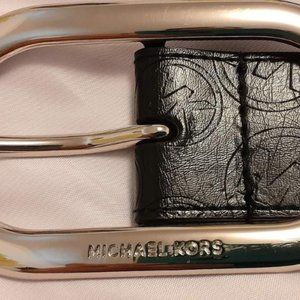 Michael Kors Black & Grey Leather Reversible Two-Sided Unisex Buckle Belt $68.00